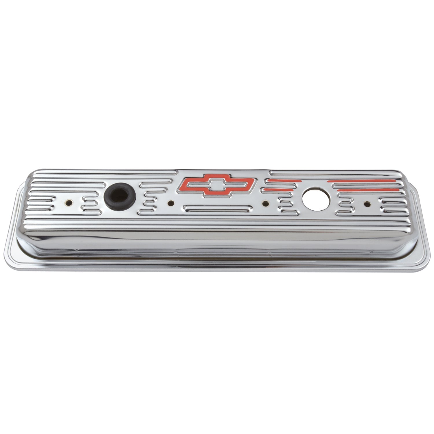 Proform 141-107 Chevy Red Bowtie Valve Covers, Center Bolt. Chevy S/B V8, 1987-LS.