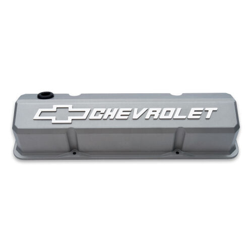 Proform 141-925 Slant-Edge Valve Covers, Chevy Bowtie - Gray Crinkle