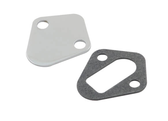 Mr. Gasket 1516 Fuel Pump Block Off Plate - Chrome Big Block Chevy