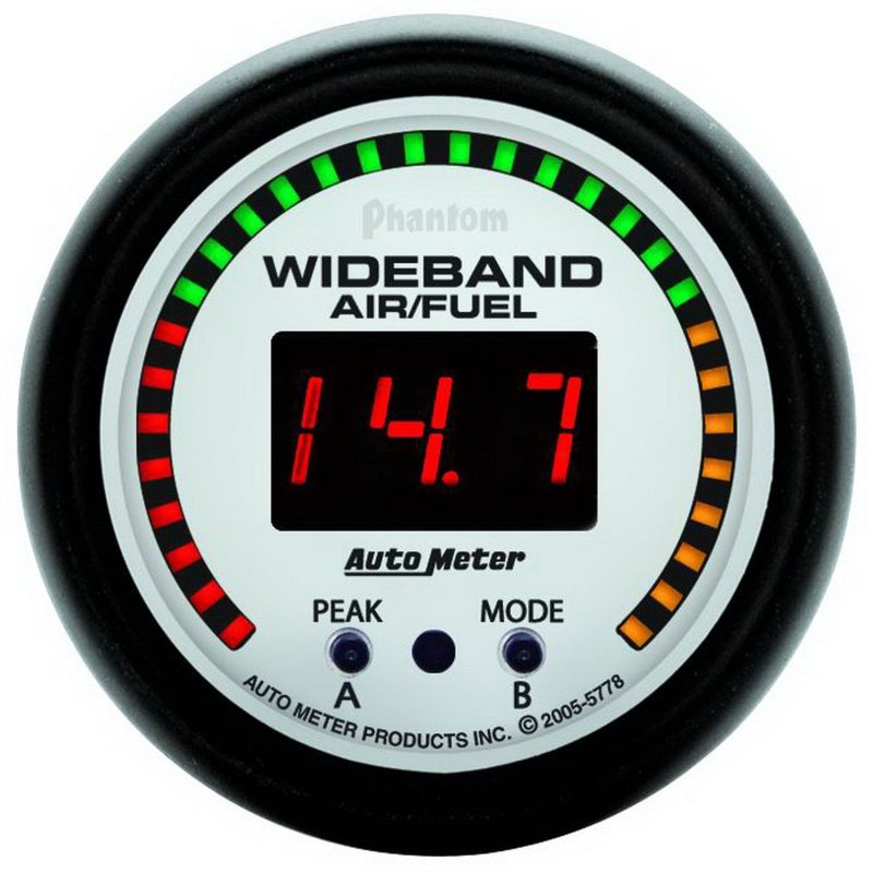 2-1/16" WIDEBAND PRO AIR/FUEL RATIO, 6:1-20:1 AFR, PHANTOM