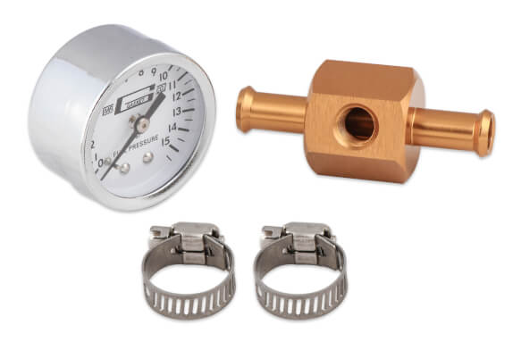 Mr. Gasket 1560 Fuel Block W/ 0-15 PSI Fuel Pressure Gauge