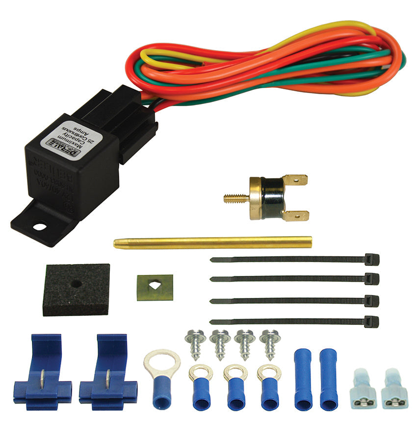 Derale 16738 Premium Single Stage 180°F Fan Controller with Push In Probe, 25 Amp
