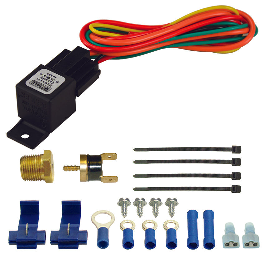 Derale 16739 Premium Single Stage 180°F Fan Controller with Thread In Probe, 25 Amp