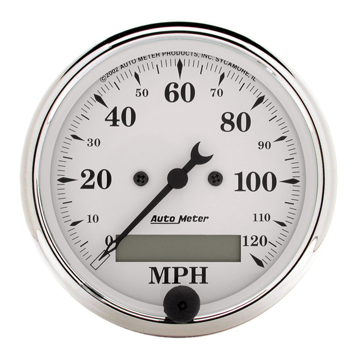 3-1/8" SPEEDOMETER, 0-120 MPH, OLD-TYME WHITE