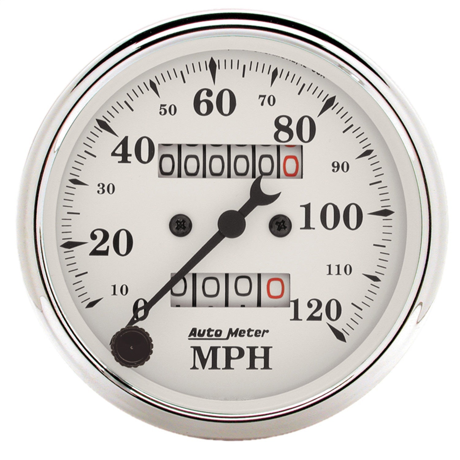 3-1/8" SPEEDOMETER, 0-120 MPH, OLD-TYME WHITE