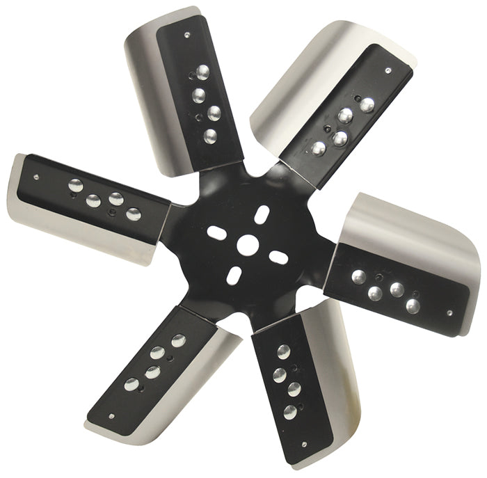 Derale 17015 15" Heavy Duty Stainless Steel Standard Rotation Flex Fan, Black Hub