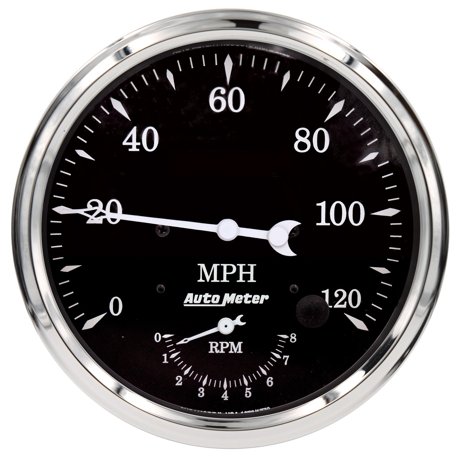 5" TACHOMETER/SPEEDOMETER COMBO, 8K RPM/120 MPH, OLD TYME BLACK