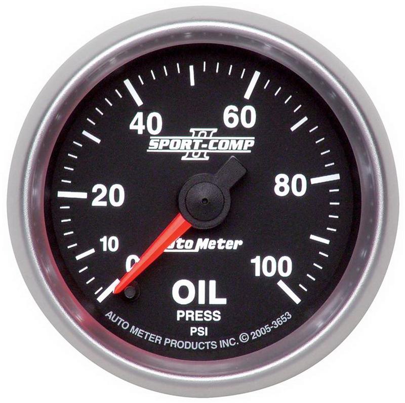 2-1/16" OIL PRESSURE, 0-100 PSI, SPORT-COMP II