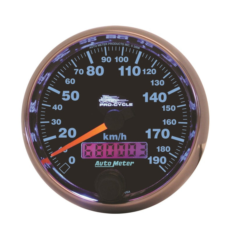 2-5/8" SPEEDOMETER, 0-190 KPH, BLACK, PRO-CYCLE