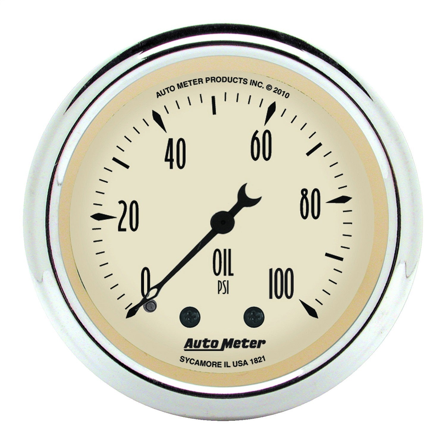 2-1/16" OIL PRESSURE, 0-100 PSI, ANTIQUE BEIGE