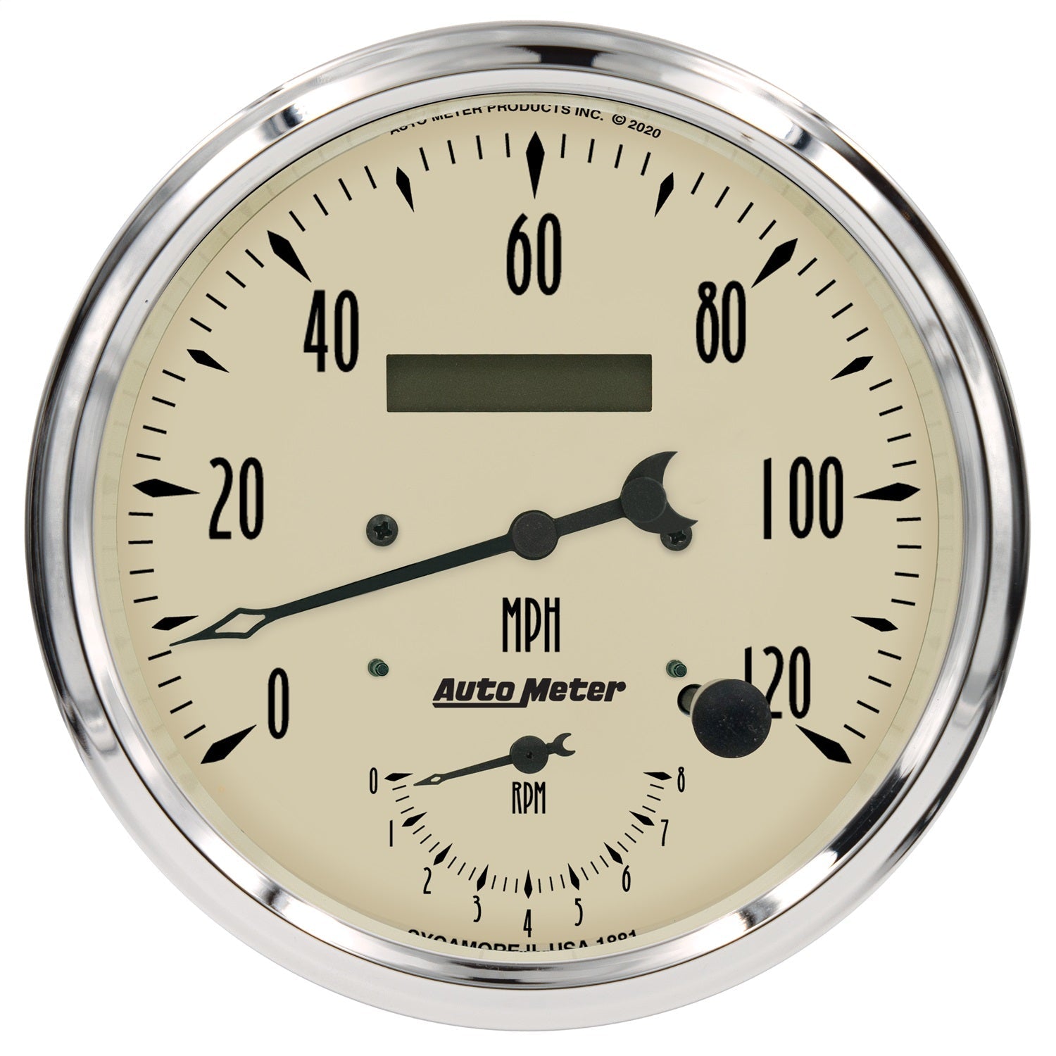 5" TACHOMETER/SPEEDOMETER COMBO, 8K RPM/120 MPH, ANTIQUE BEIGE