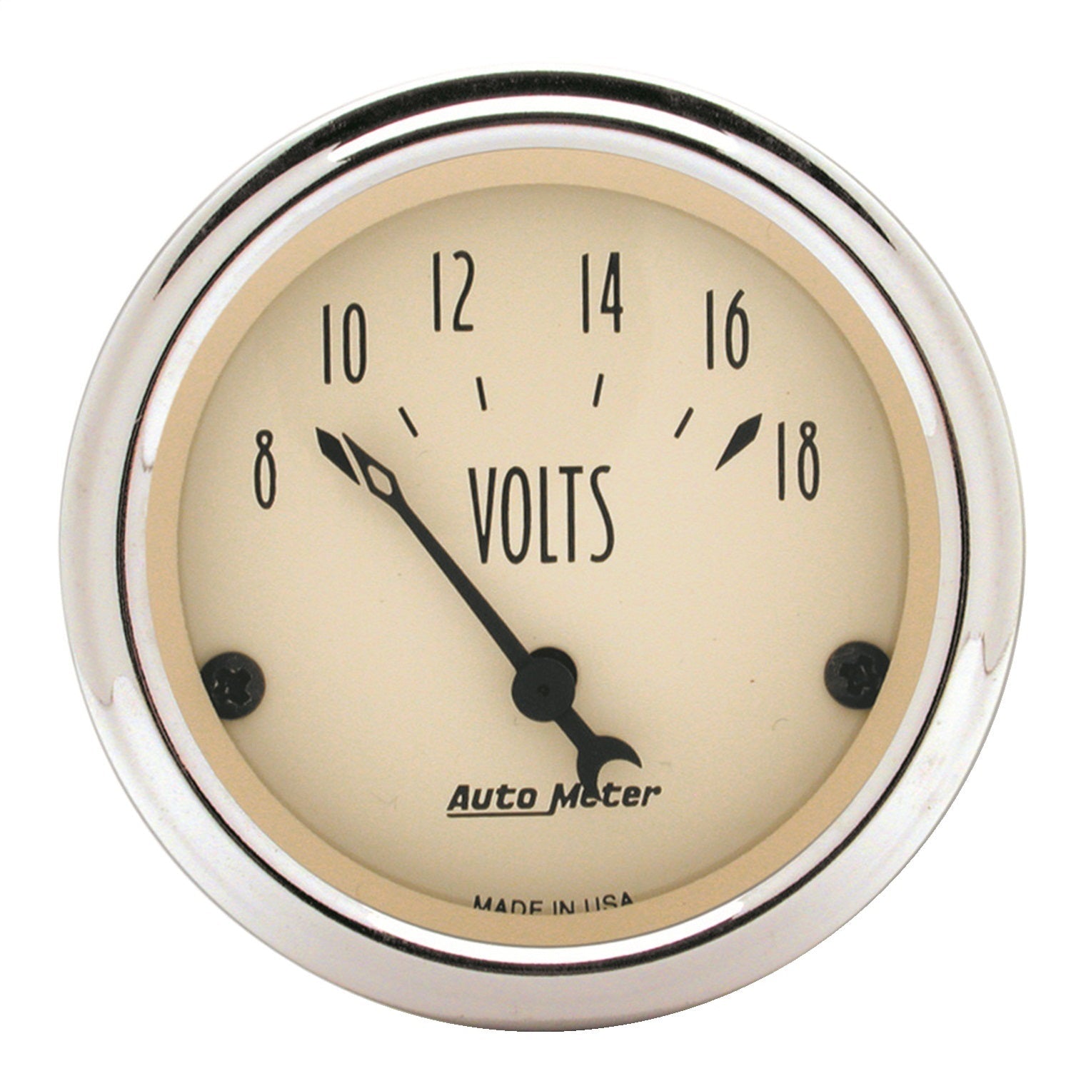 2-1/16" VOLTMETER, 8-18V, ANTIQUE BEIGE