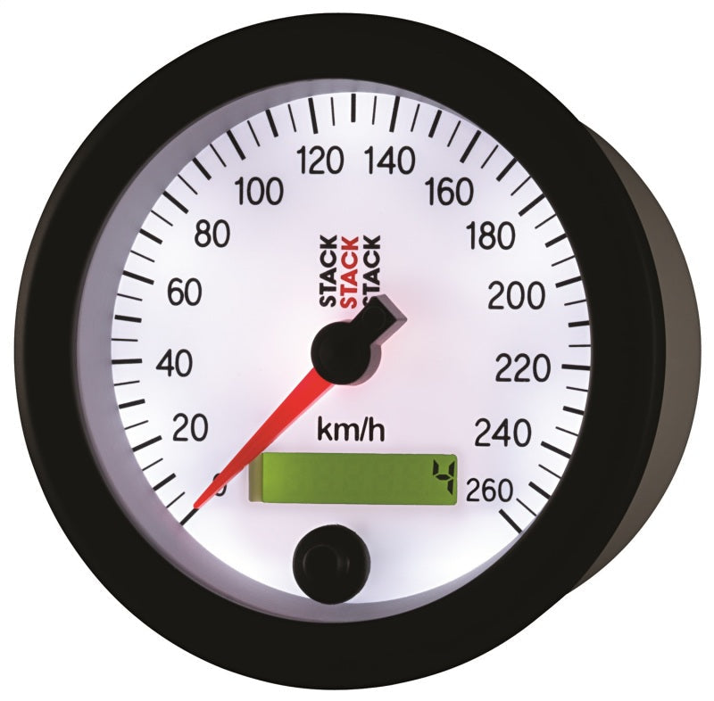 88MM SPEEDOMETER, 0-260 KM/H, STACK WHT