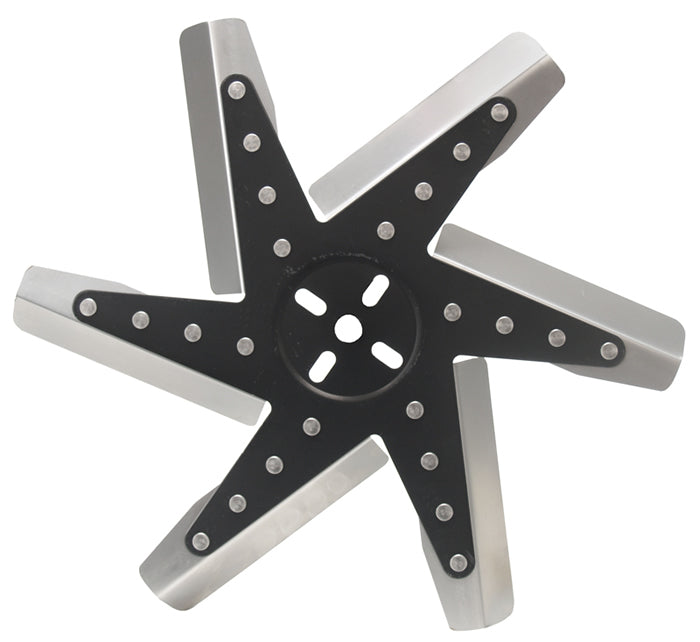 Derale 19115 15" High Performance Stainless Steel Standard Rotation Flex Fan, Black Hub