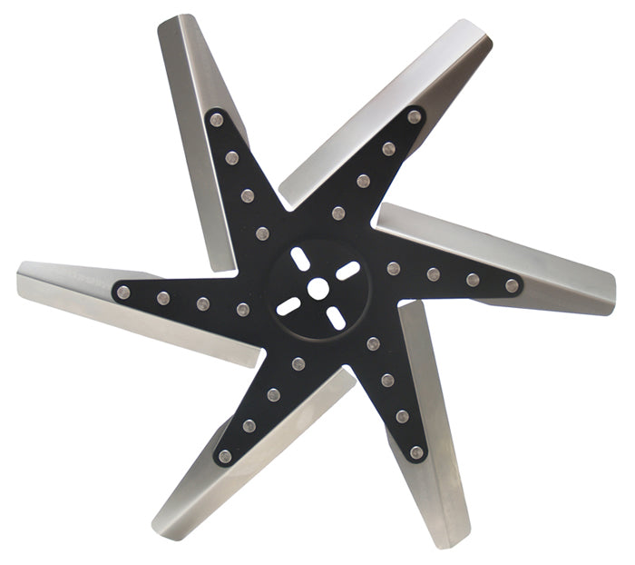 Derale 19118 18" High Performance Stainless Steel Standard Rotation Flex Fan, Black Hub