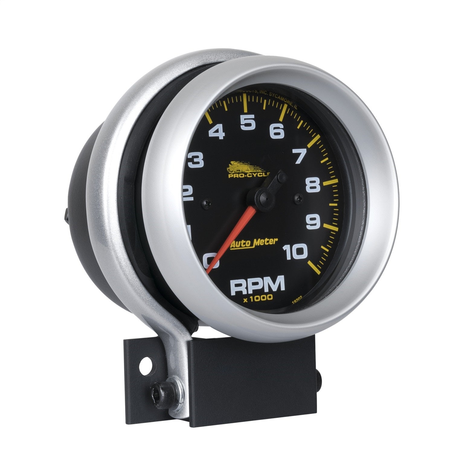 3-3/4" TACHOMETER, 0-10,000 RPM, BLACK, PRO-CYCLE
