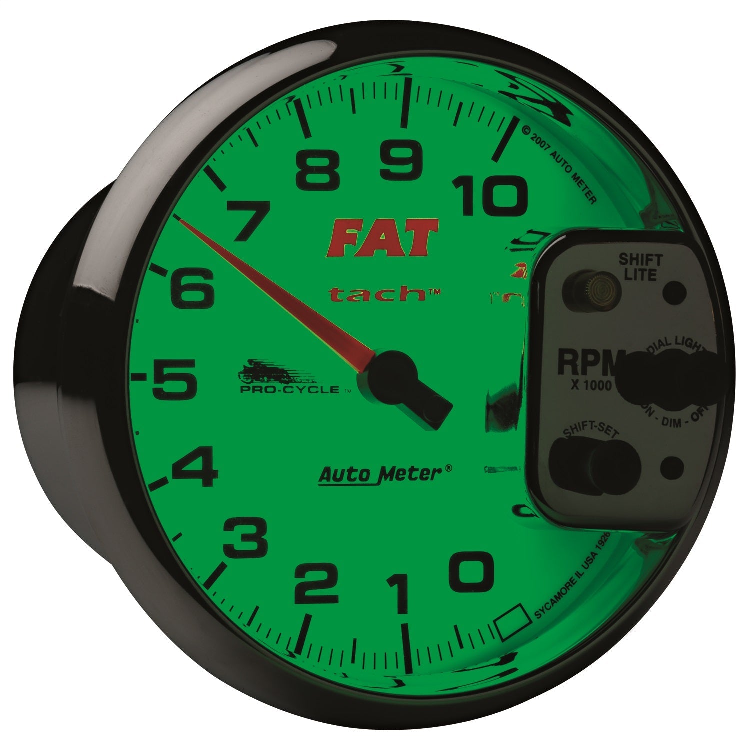 5" TACHOMETER, 0-10,000 RPM, WHITE, PRO-CYCLE