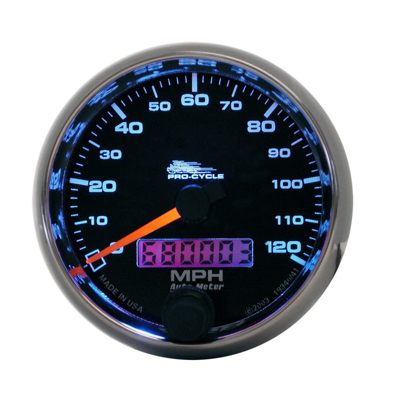 2-5/8" SPEEDOMETER, 0-120 MPH, BLACK, PRO-CYCLE