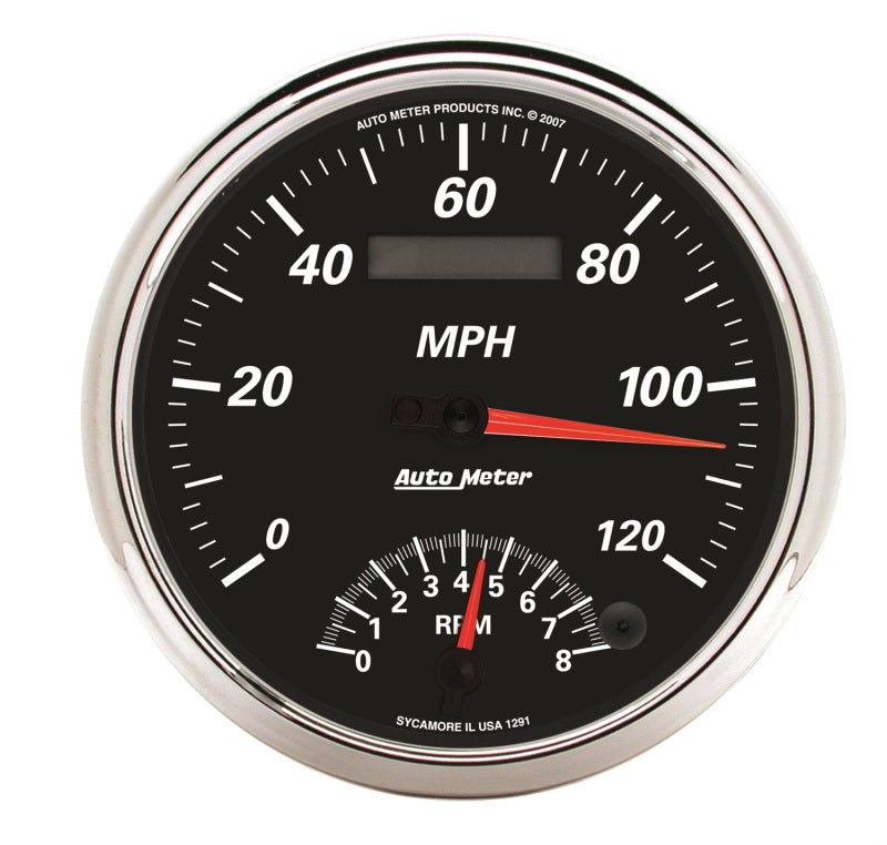 5" TACHOMETER/SPEEDOMETER COMBO, 8K RPM/120 MPH, DESIGNER BLACK II