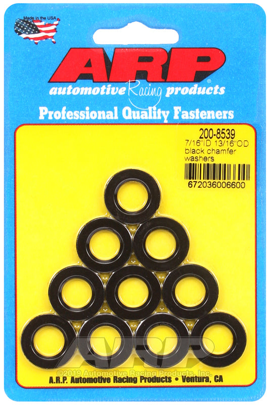 ARP 200-8539 7/16 ID 13/16 OD Black Chamfer Washers