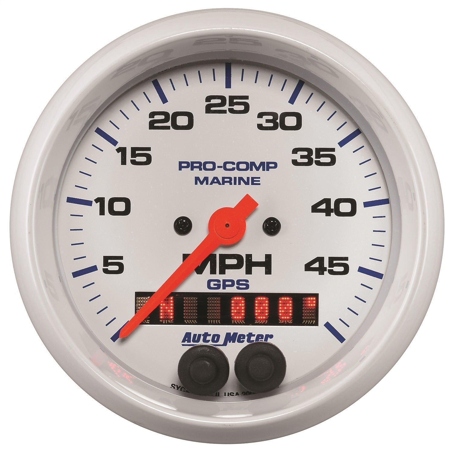 3-3/8" GPS SPEEDOMETER, 0-50 MPH, MARINE WHITE