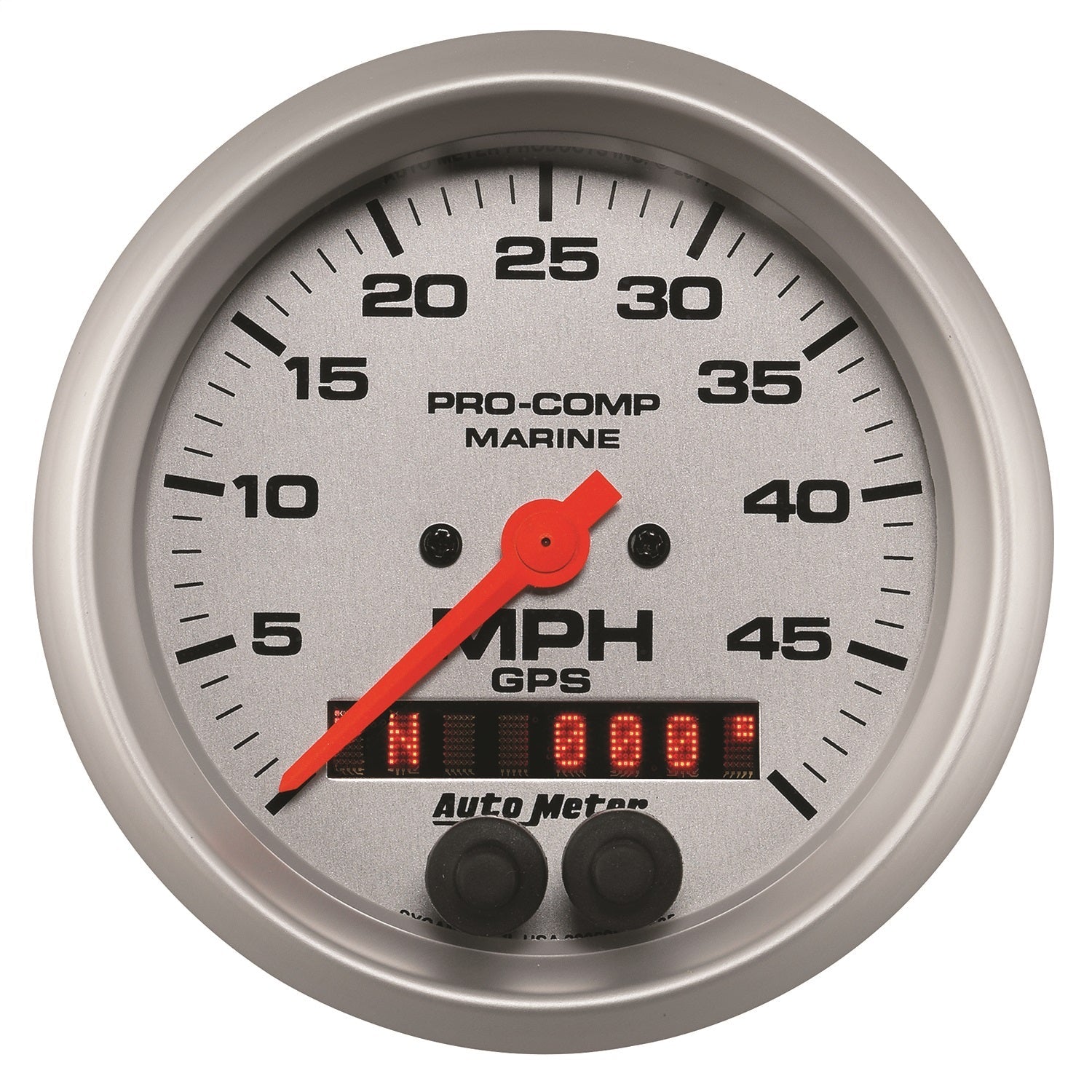 3-3/8" GPS SPEEDOMETER, 0-50 MPH, MARINE SILVER ULTRA-LITE
