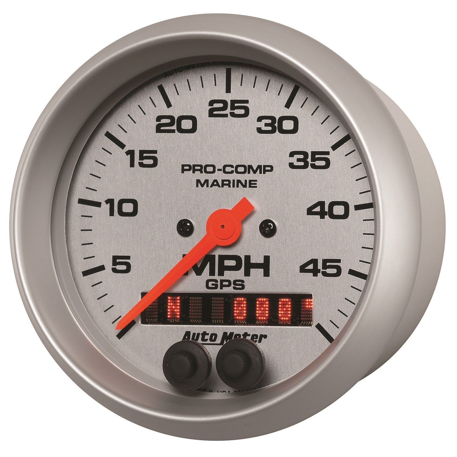 3-3/8" GPS SPEEDOMETER, 0-50 MPH, MARINE SILVER ULTRA-LITE