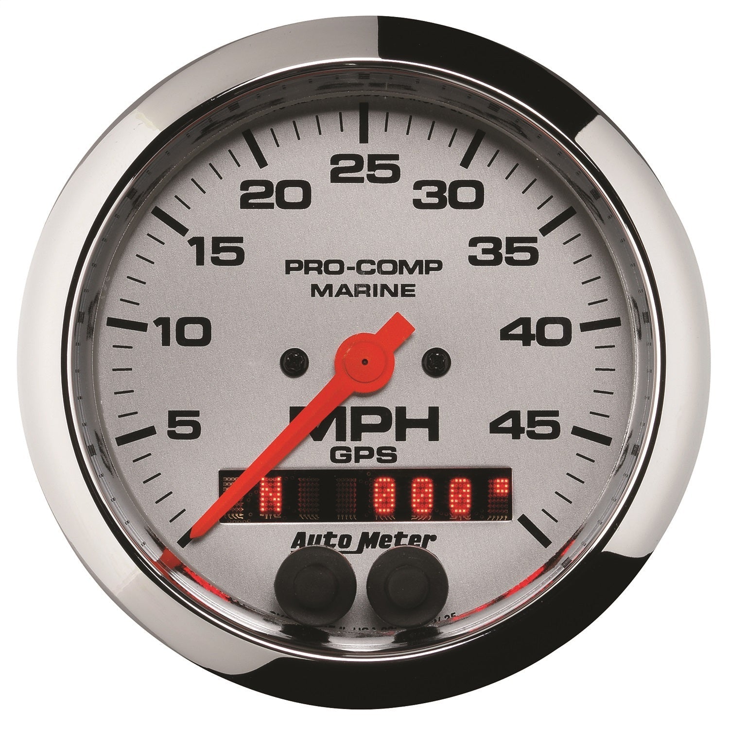 3-3/8" GPS SPEEDOMETER, 0-50 MPH, MARINE CHROME ULTRA-LITE