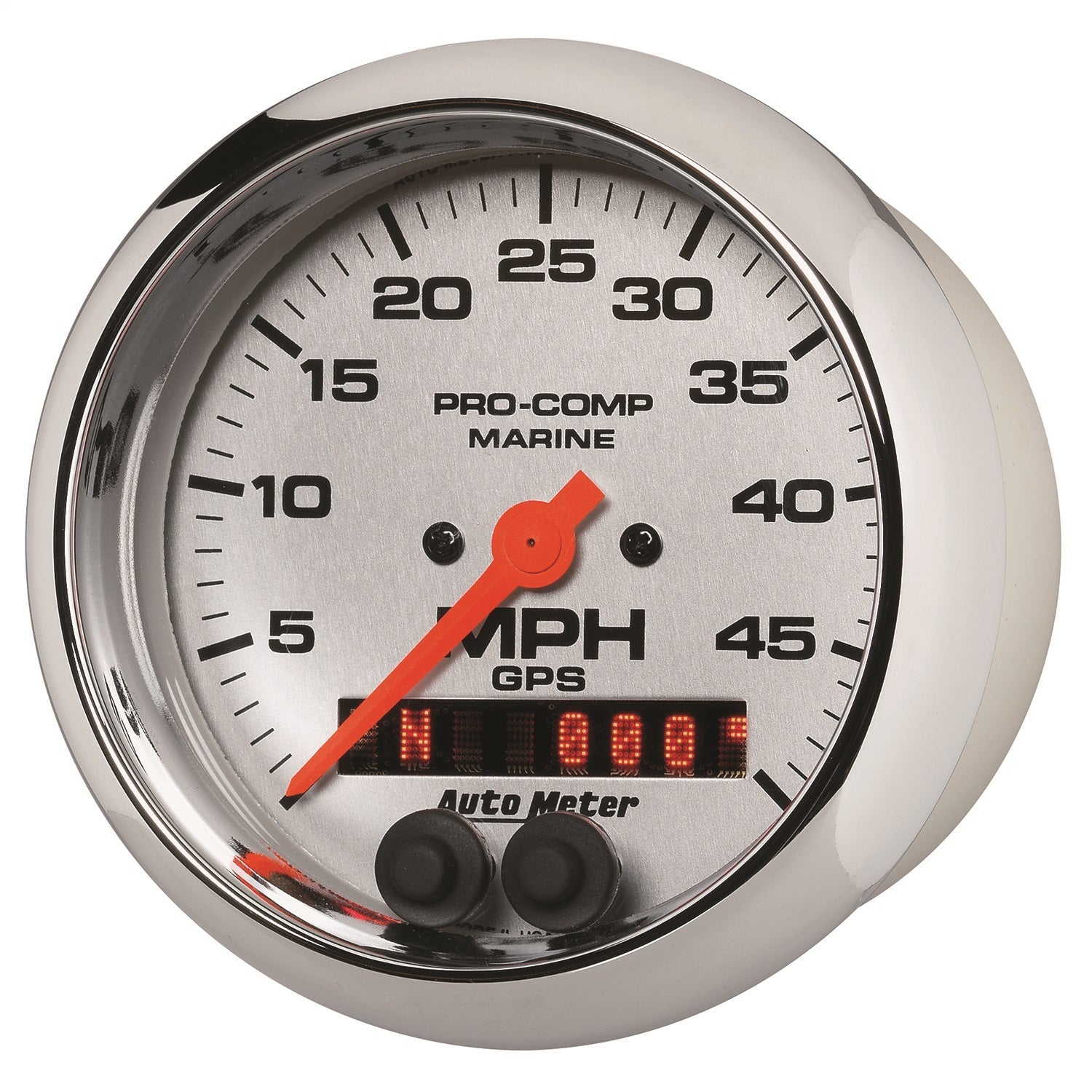 3-3/8" GPS SPEEDOMETER, 0-50 MPH, MARINE CHROME ULTRA-LITE