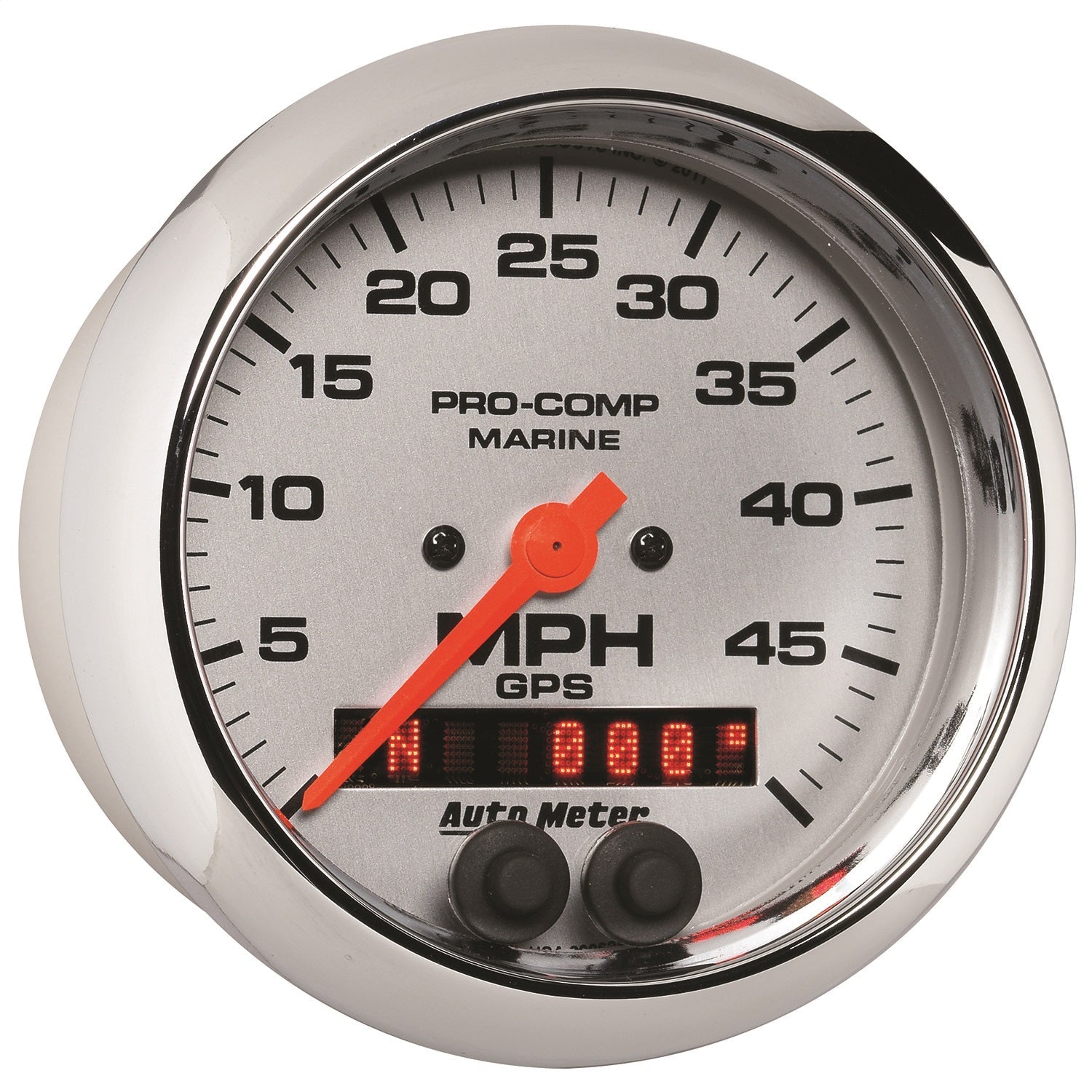 3-3/8" GPS SPEEDOMETER, 0-50 MPH, MARINE CHROME ULTRA-LITE