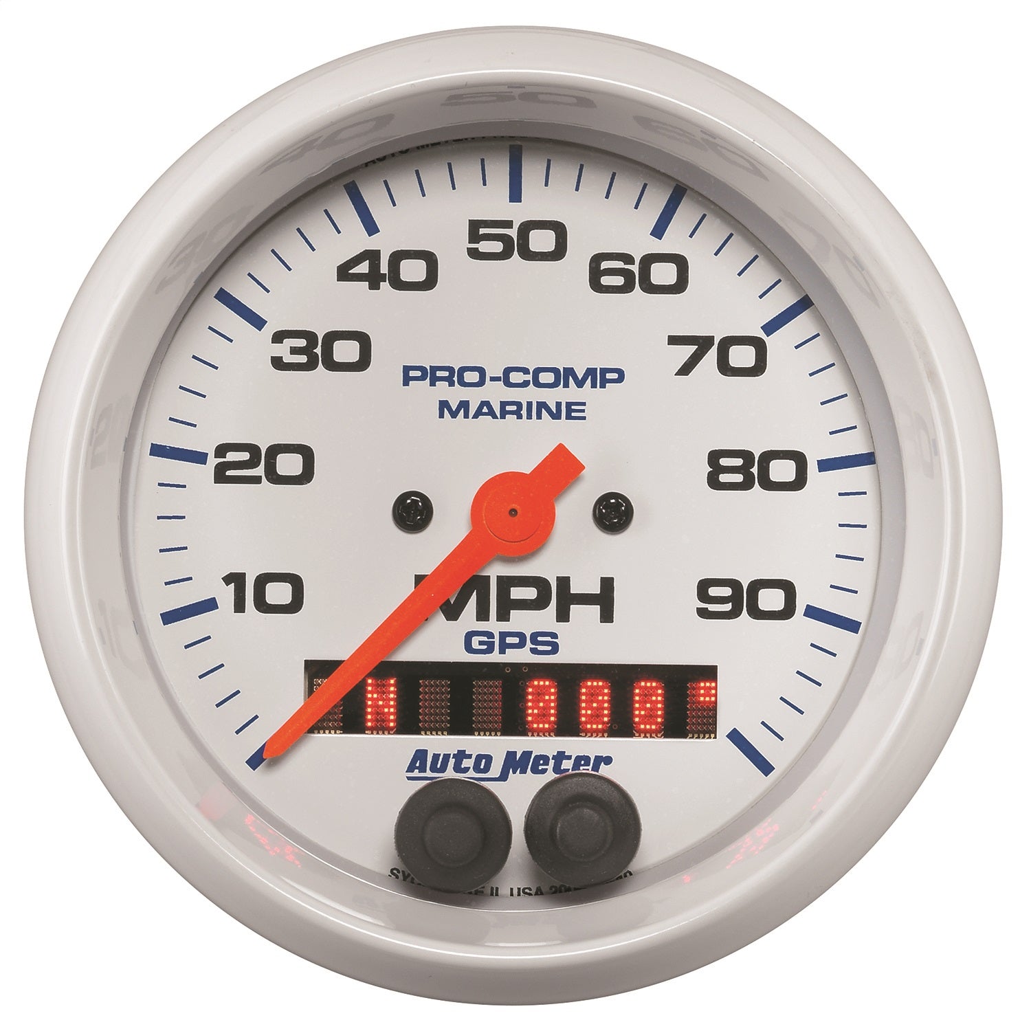 3-3/8" GPS SPEEDOMETER, 0-100 MPH, MARINE WHITE