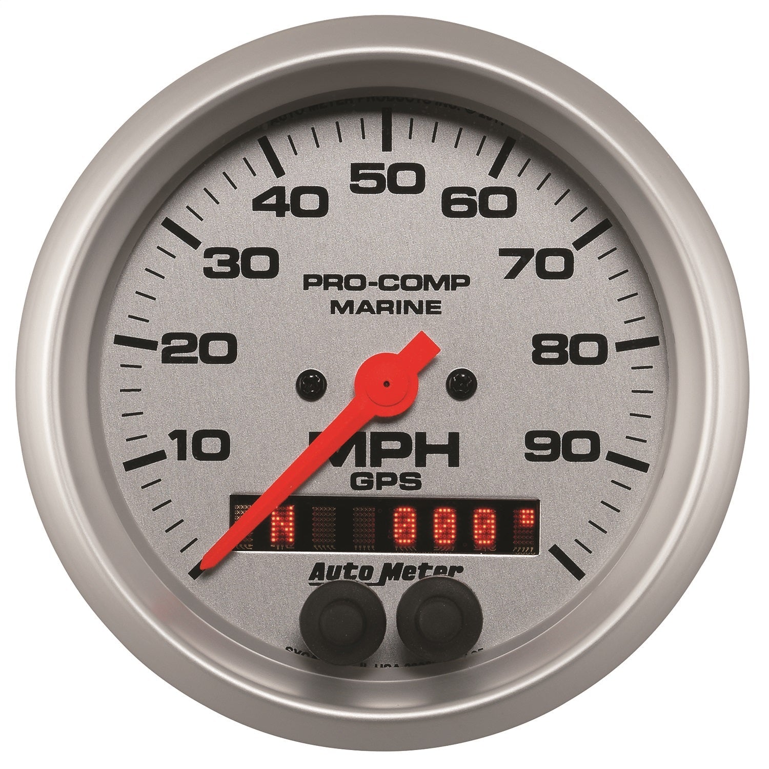 3-3/8" GPS SPEEDOMETER, 0-100 MPH, MARINE SILVER ULTRA-LITE