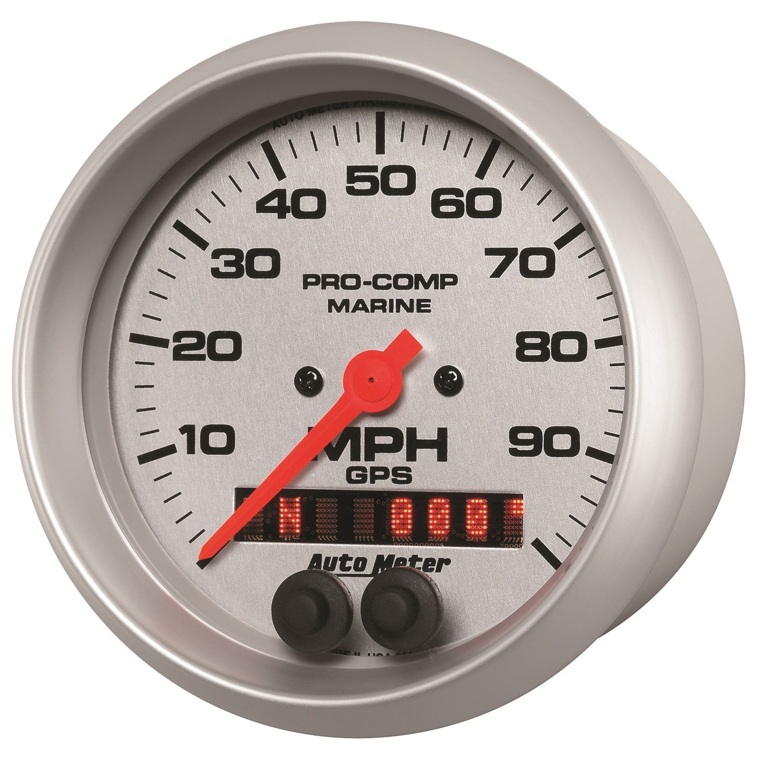 3-3/8" GPS SPEEDOMETER, 0-100 MPH, MARINE SILVER ULTRA-LITE