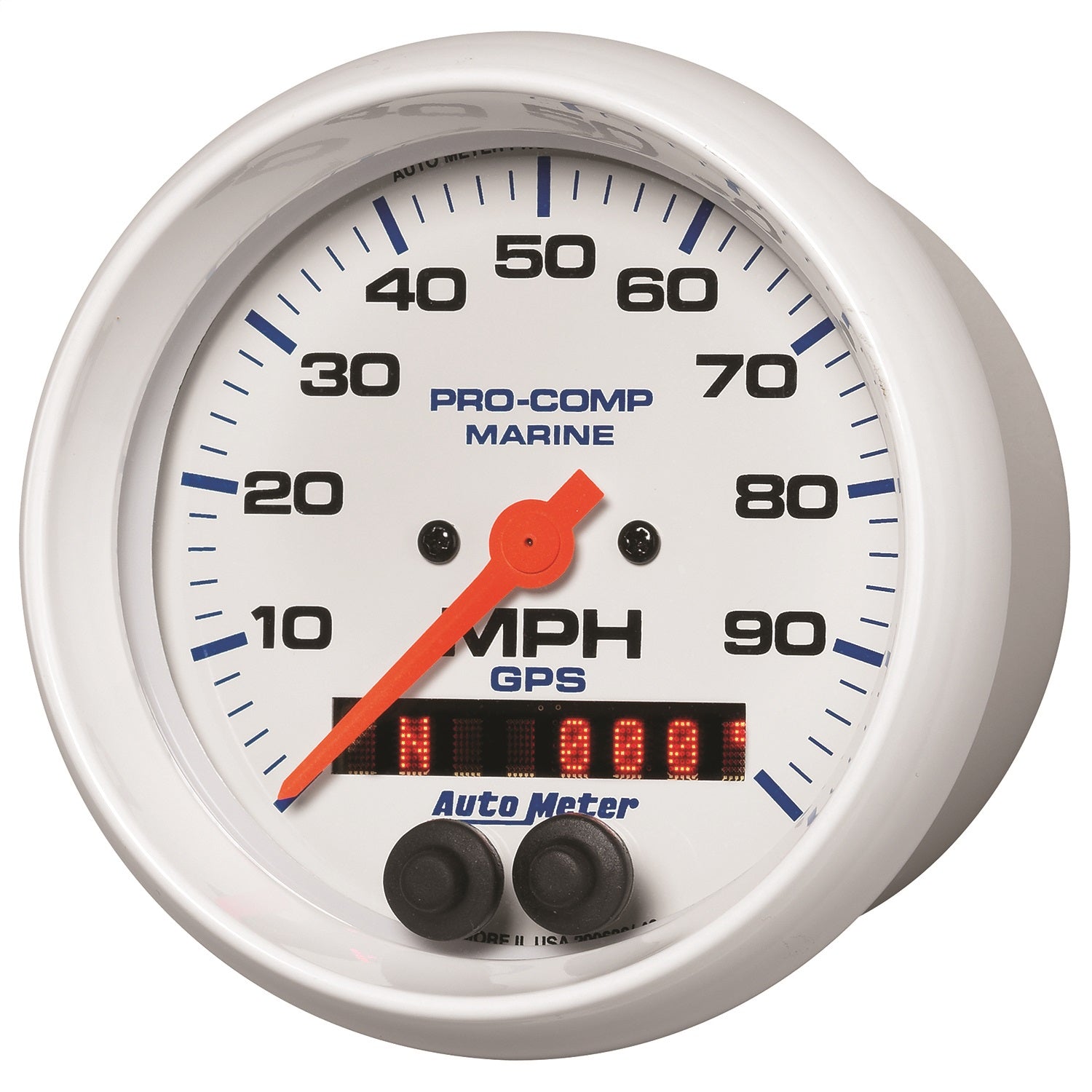 3-3/8" GPS SPEEDOMETER, 0-100 MPH, MARINE WHITE
