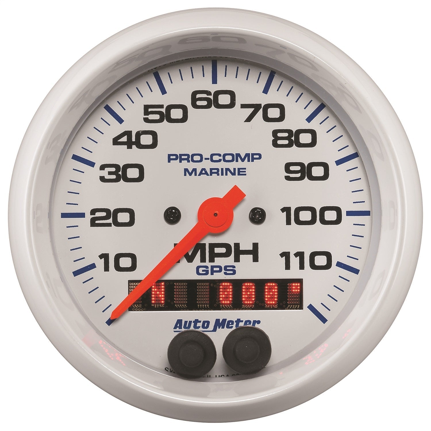 3-3/8" GPS SPEEDOMETER, 0-120 MPH, MARINE WHITE