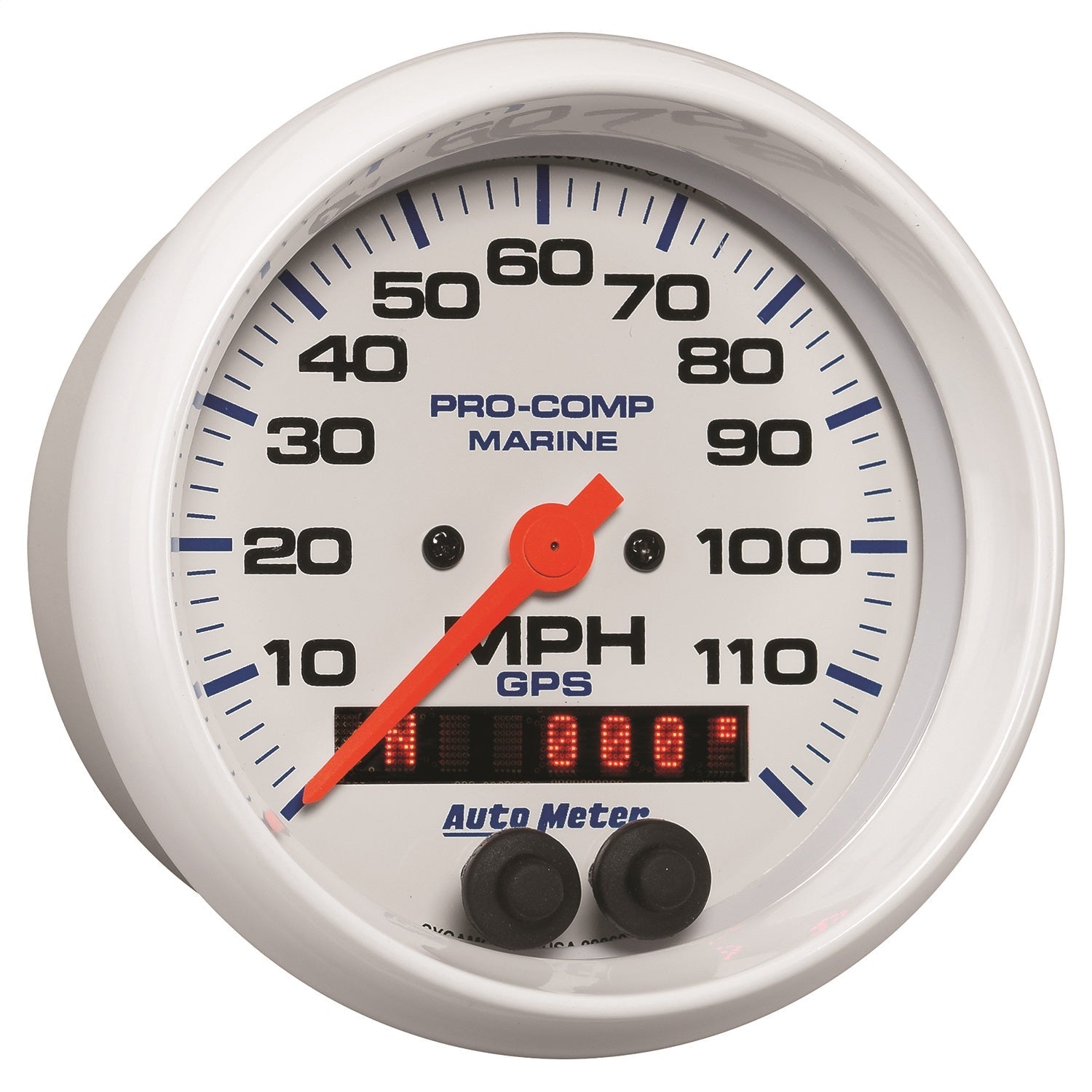 3-3/8" GPS SPEEDOMETER, 0-120 MPH, MARINE WHITE