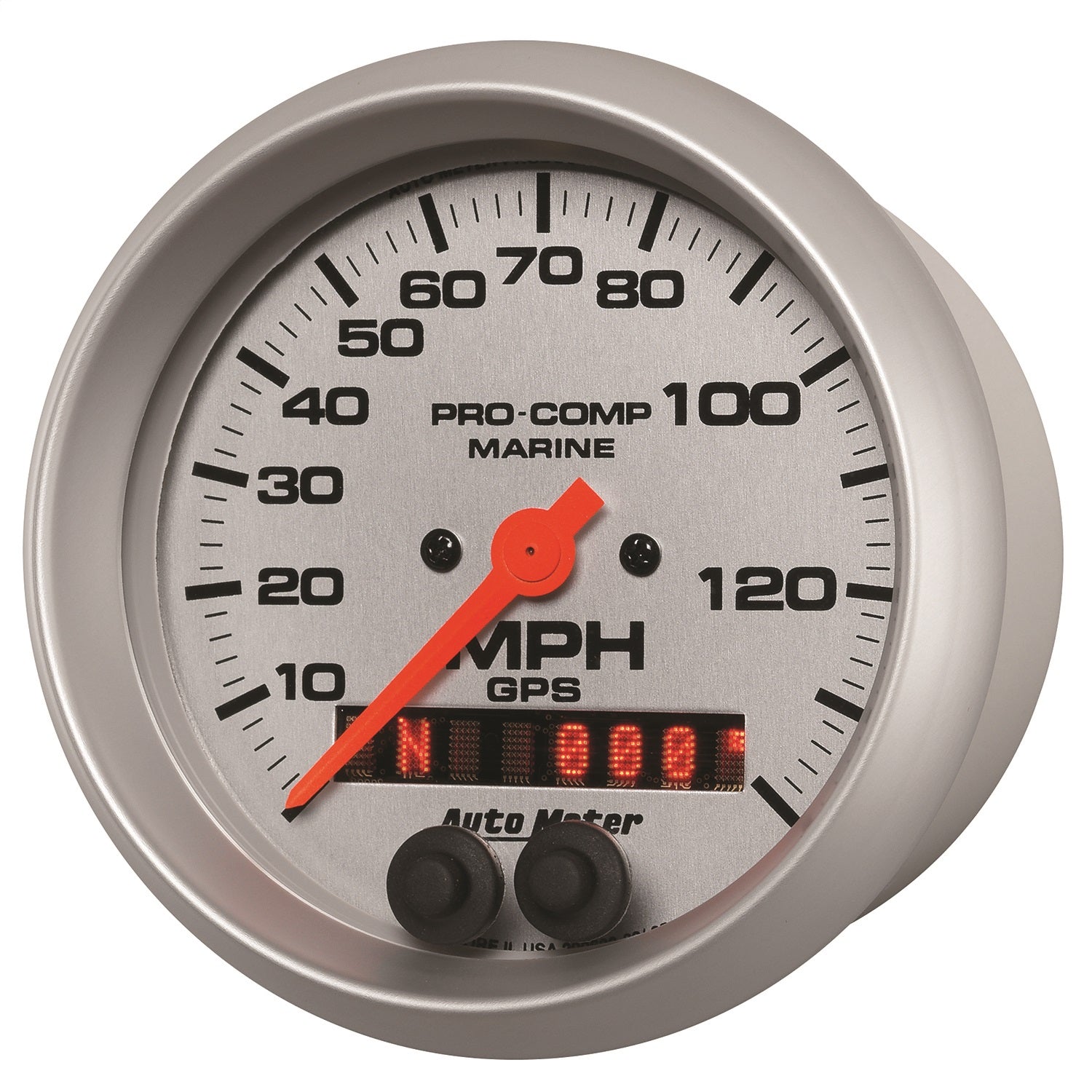 3-3/8" GPS SPEEDOMETER, 0-140 MPH, MARINE SILVER ULTRA-LITE