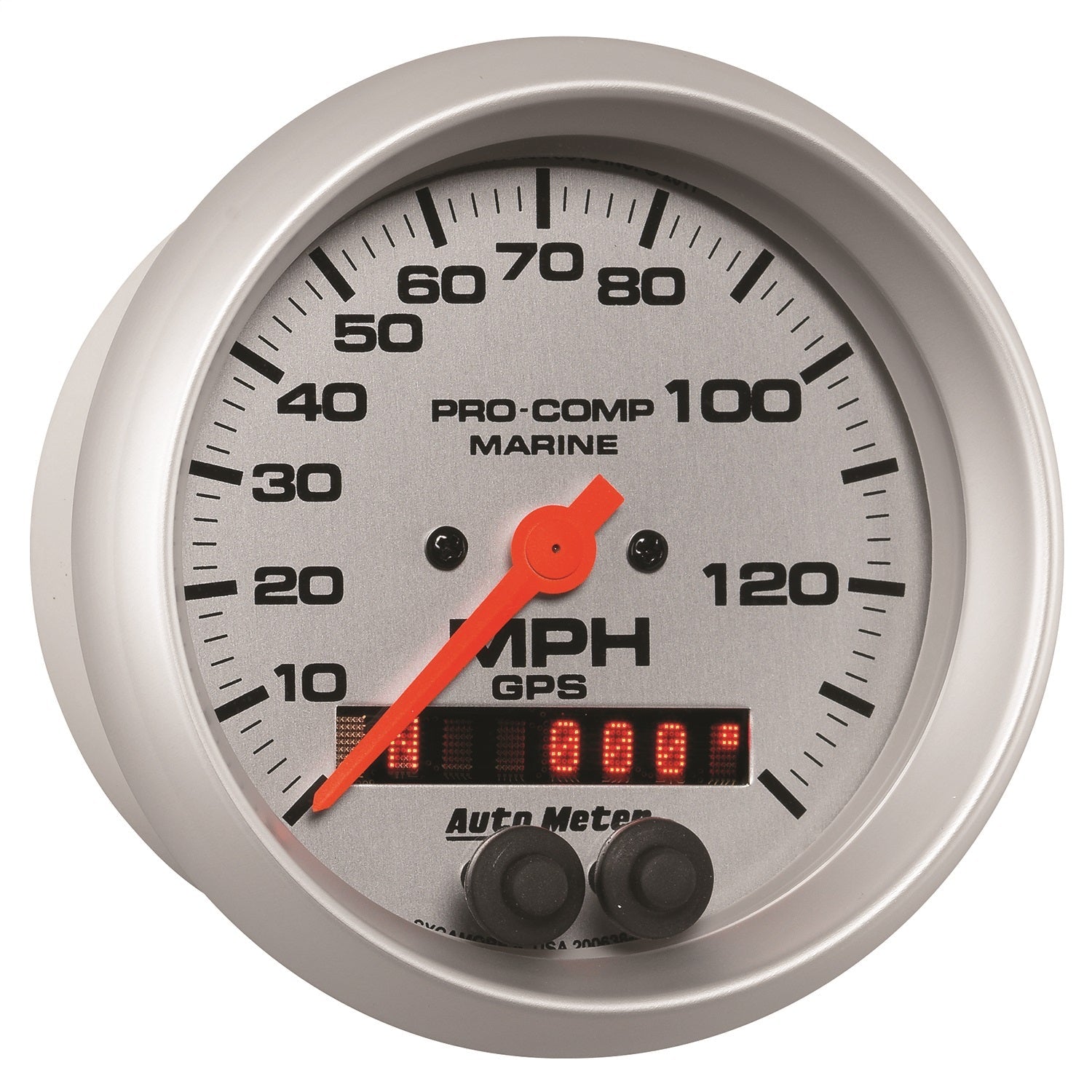3-3/8" GPS SPEEDOMETER, 0-140 MPH, MARINE SILVER ULTRA-LITE