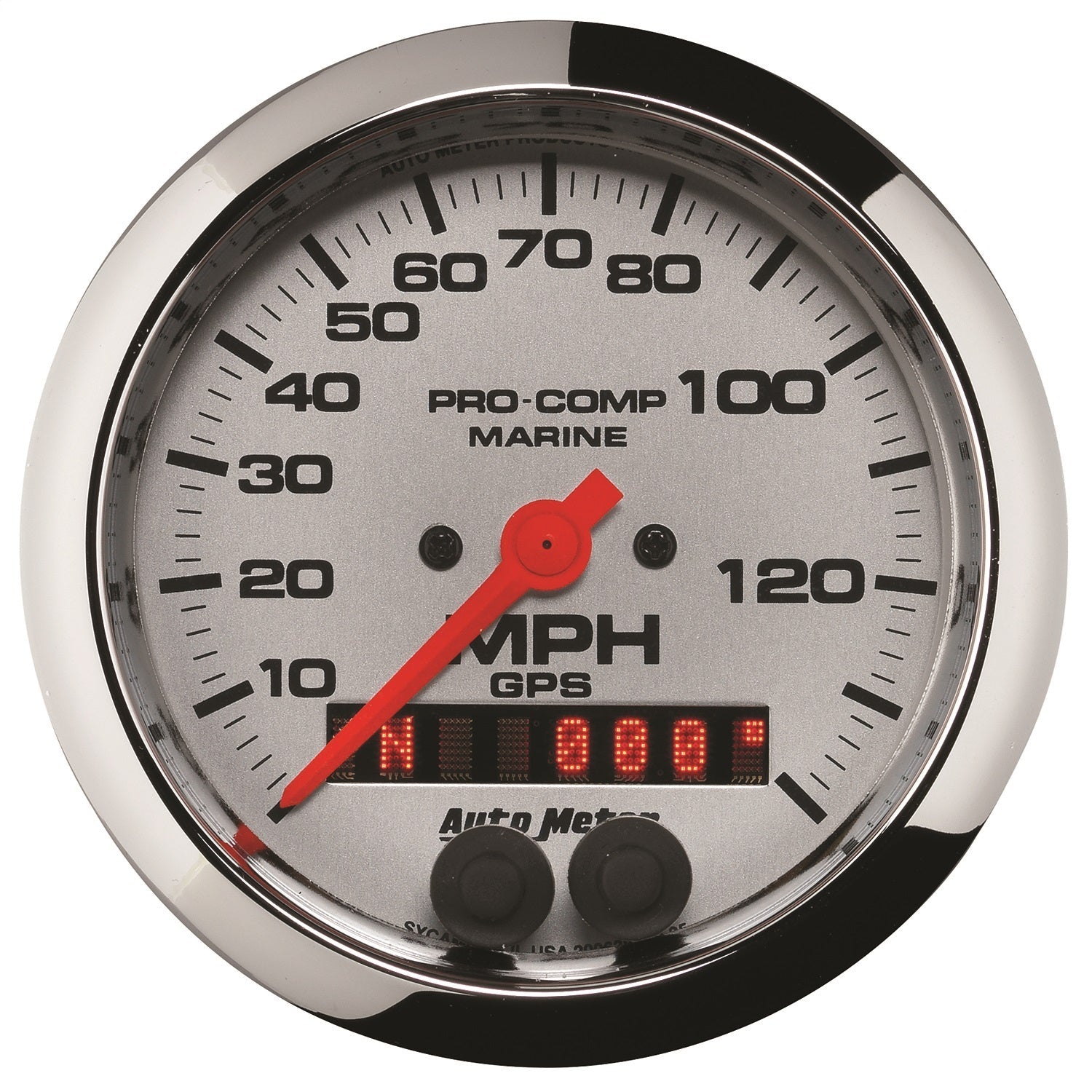 3-3/8" GPS SPEEDOMETER, 0-140 MPH, MARINE CHROME ULTRA-LITE