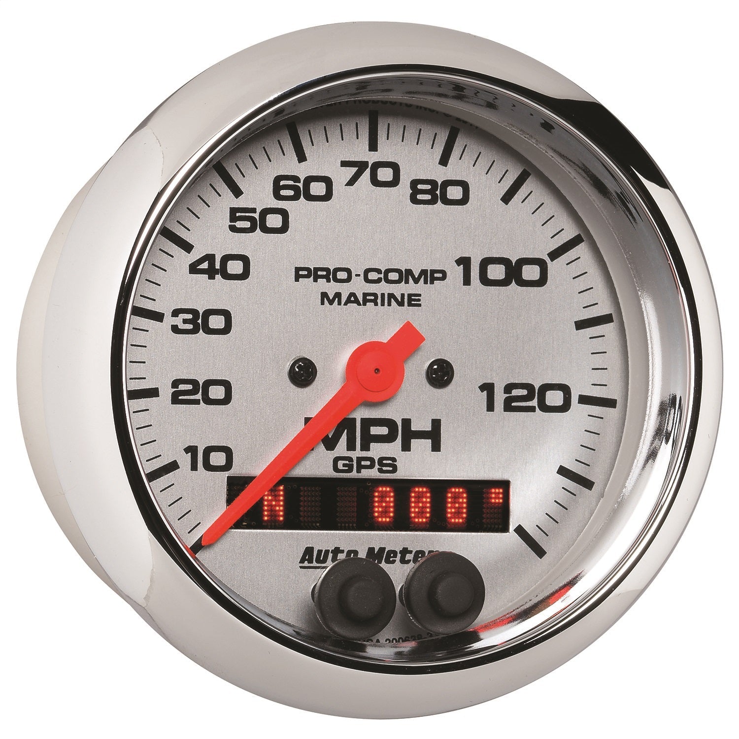 3-3/8" GPS SPEEDOMETER, 0-140 MPH, MARINE CHROME ULTRA-LITE