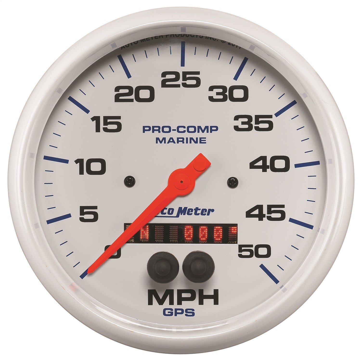 5" GPS SPEEDOMETER, 0-50 MPH, MARINE WHITE
