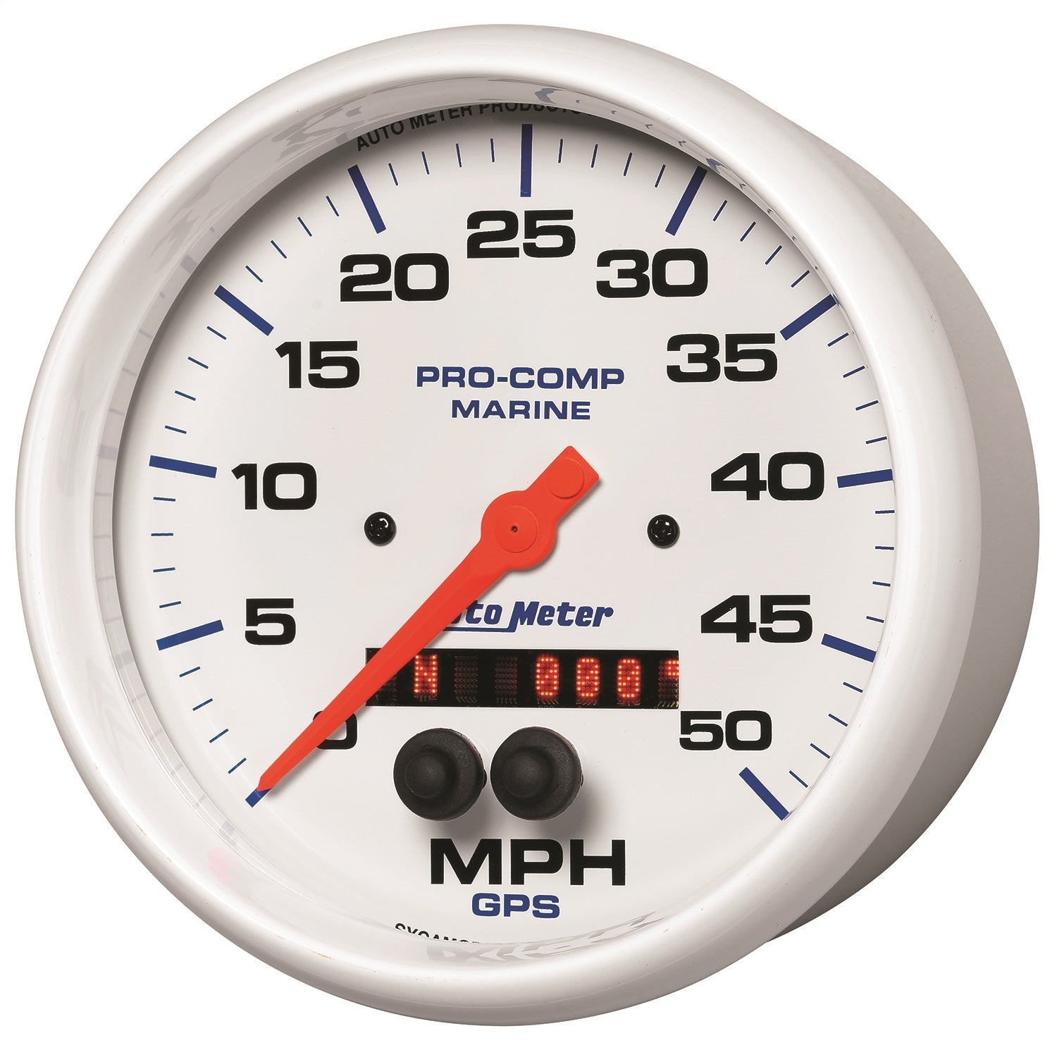 5" GPS SPEEDOMETER, 0-50 MPH, MARINE WHITE