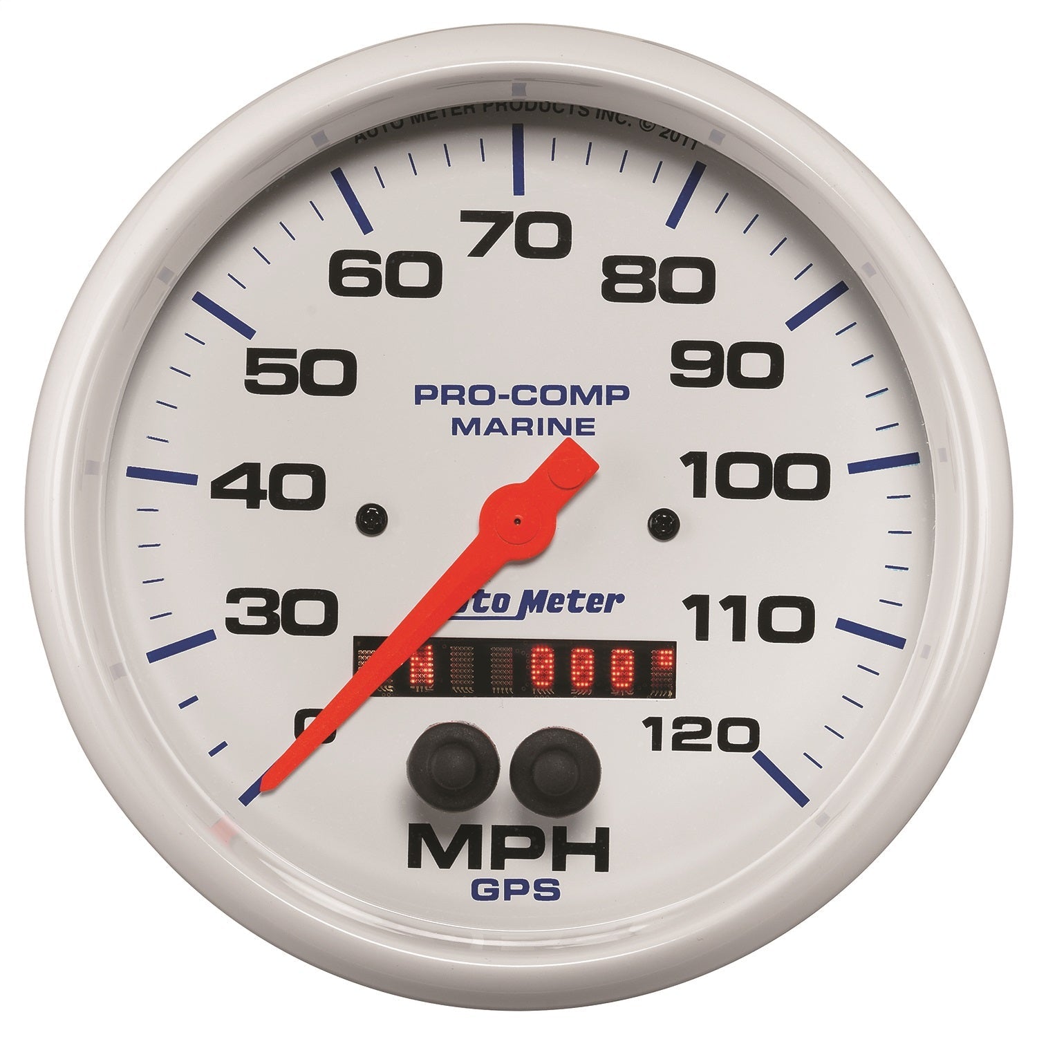 5" GPS SPEEDOMETER, 0-120 MPH, MARINE WHITE