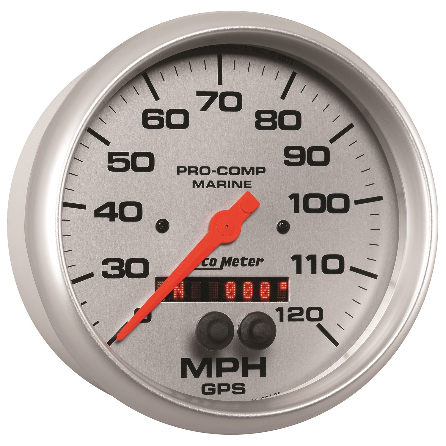 5" GPS SPEEDOMETER, 0-120 MPH, MARINE SILVER ULTRA-LITE