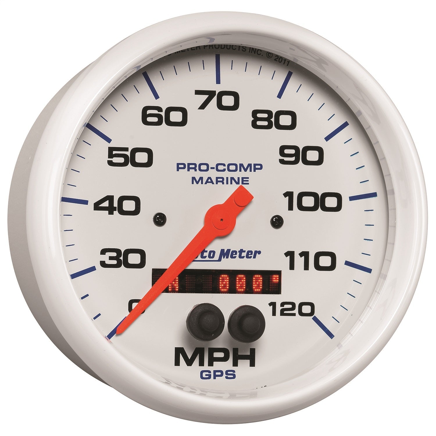5" GPS SPEEDOMETER, 0-120 MPH, MARINE WHITE