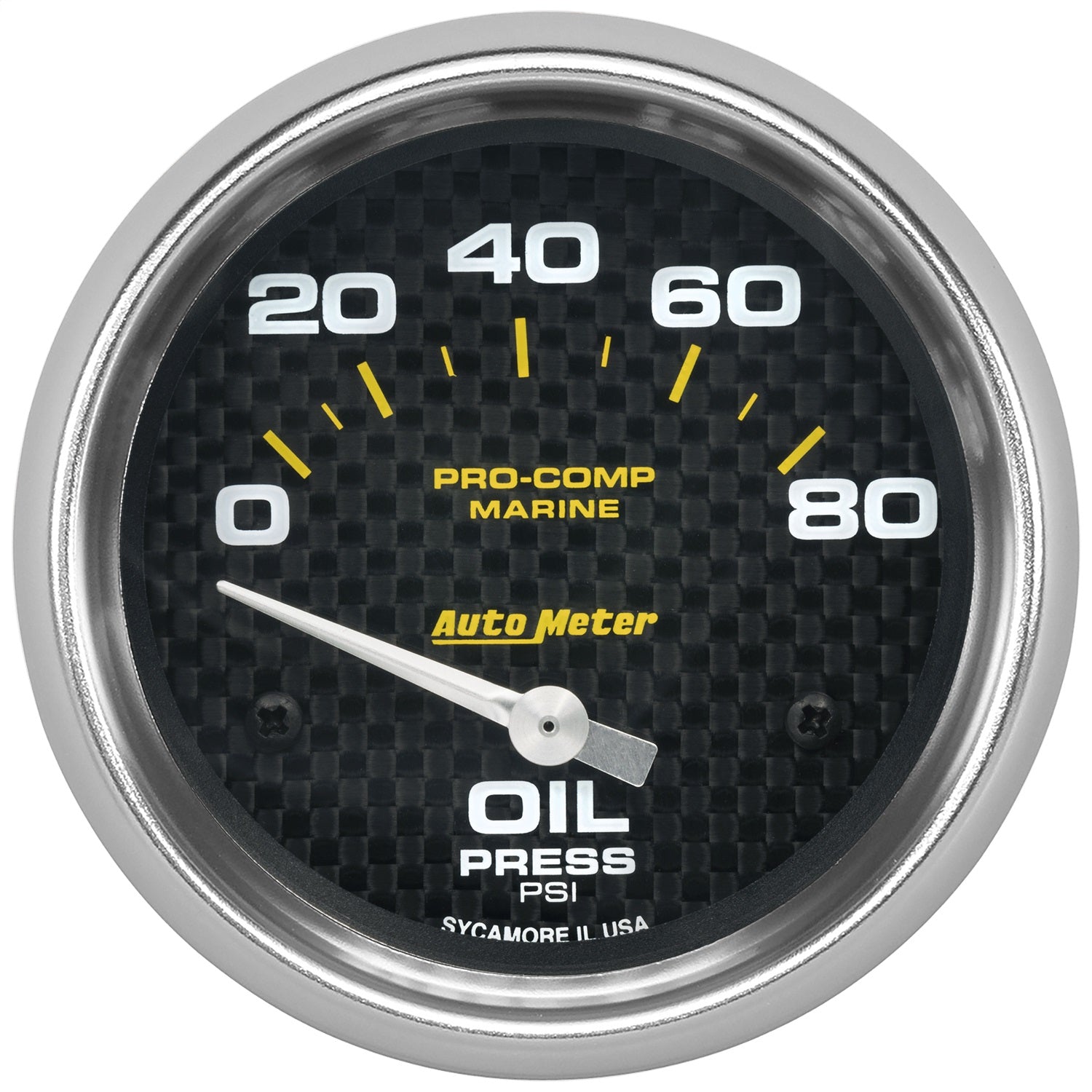 2-5/8" OIL PRESSURE, 0-80 PSI, MARINE CARBON FIBER