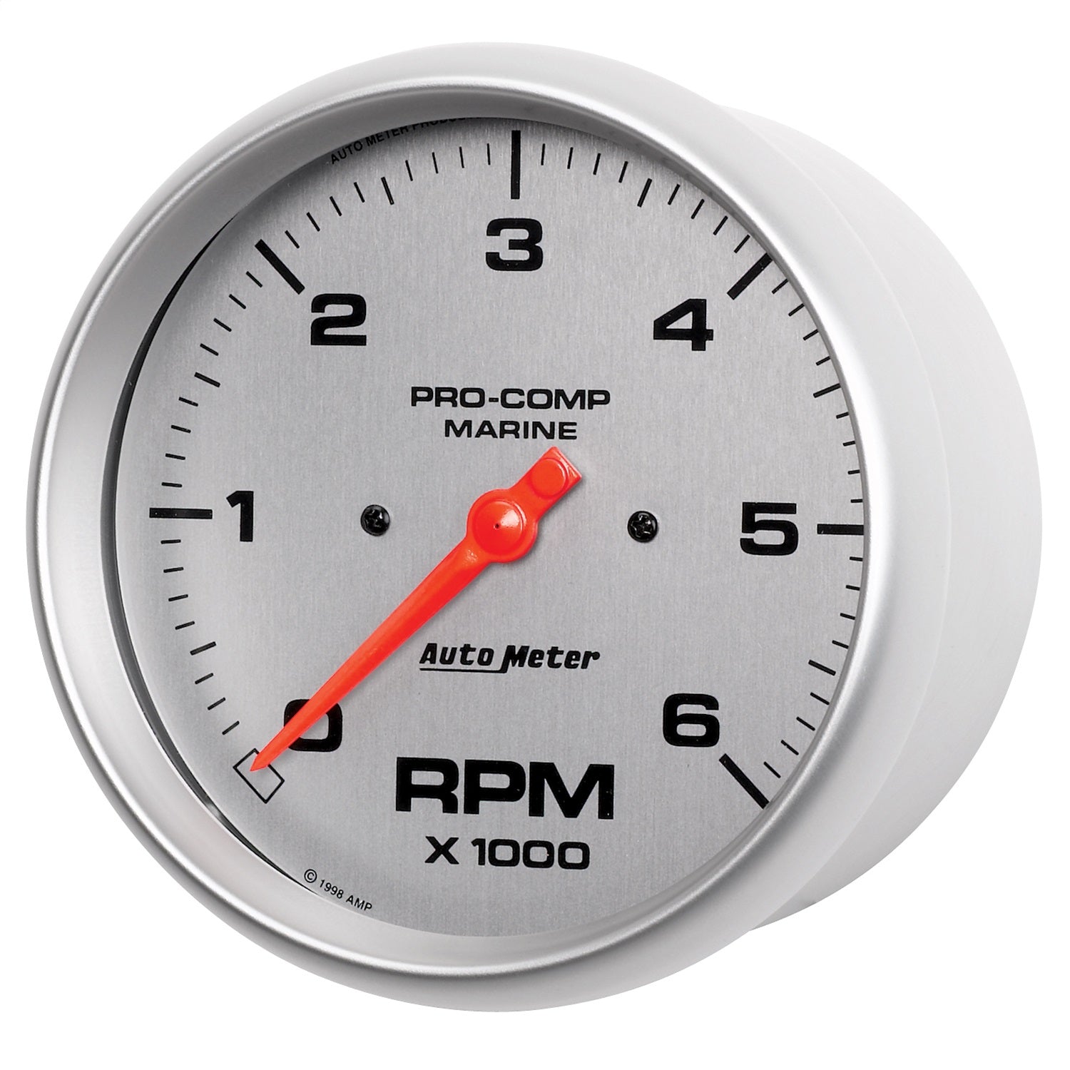 5" IN-DASH TACHOMETER, 0-6,000 RPM, MARINE SILVER ULTRA-LITE