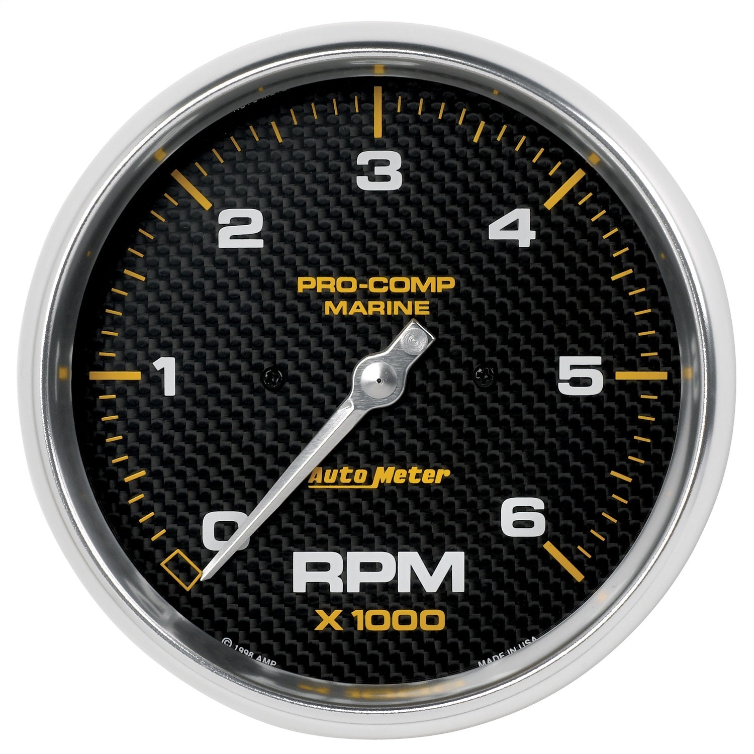 5" IN-DASH TACHOMETER, 0-6,000 RPM, MARINE CARBON FIBER