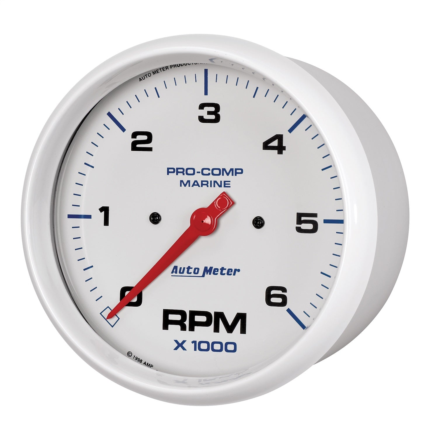 5" IN-DASH TACHOMETER, 0-6,000 RPM, MARINE WHITE