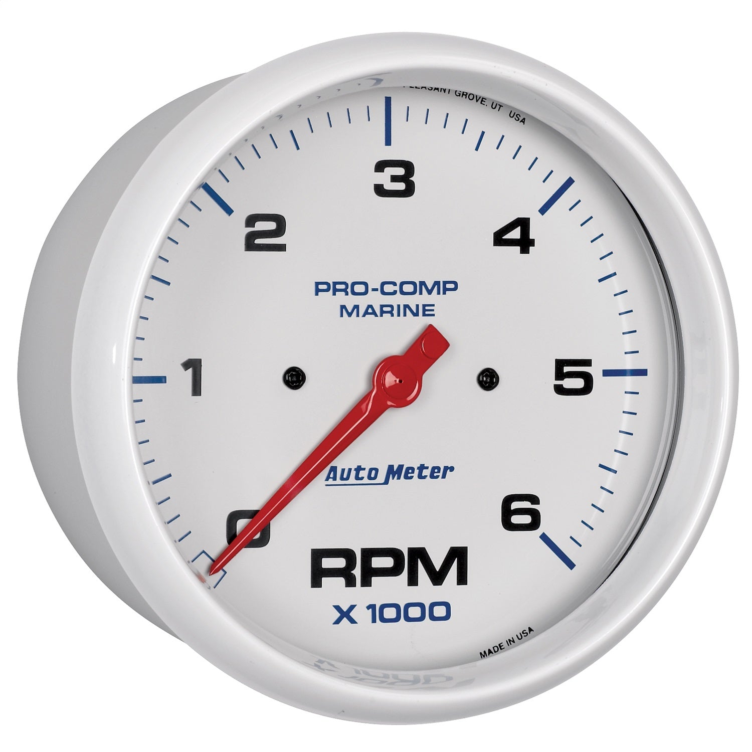 5" IN-DASH TACHOMETER, 0-6,000 RPM, MARINE WHITE